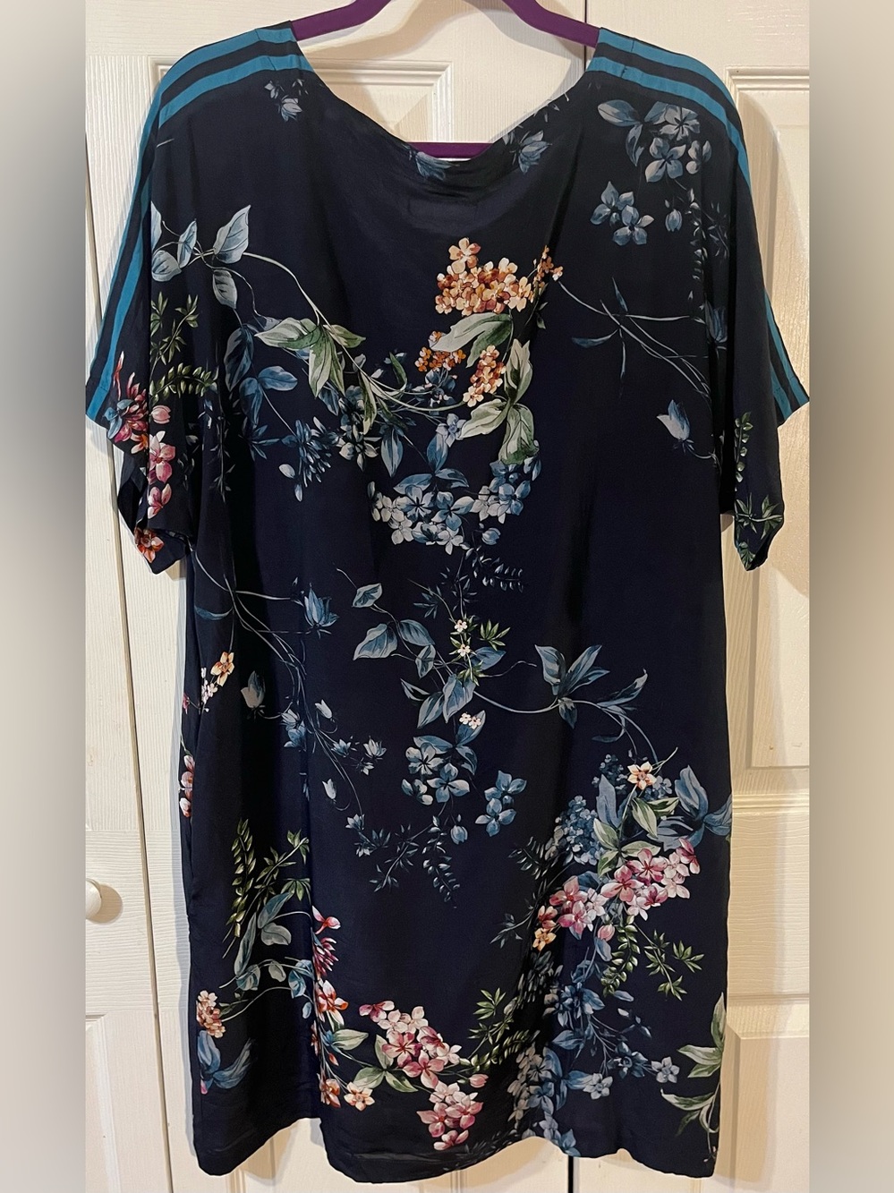 Johnny Was Reflections Floral Silk Shift Dress Size Small